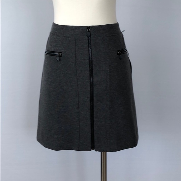 NWT WHBM Zipper Gray Ponte Stretch Mini Skirt 4 - Picture 12 of 16
